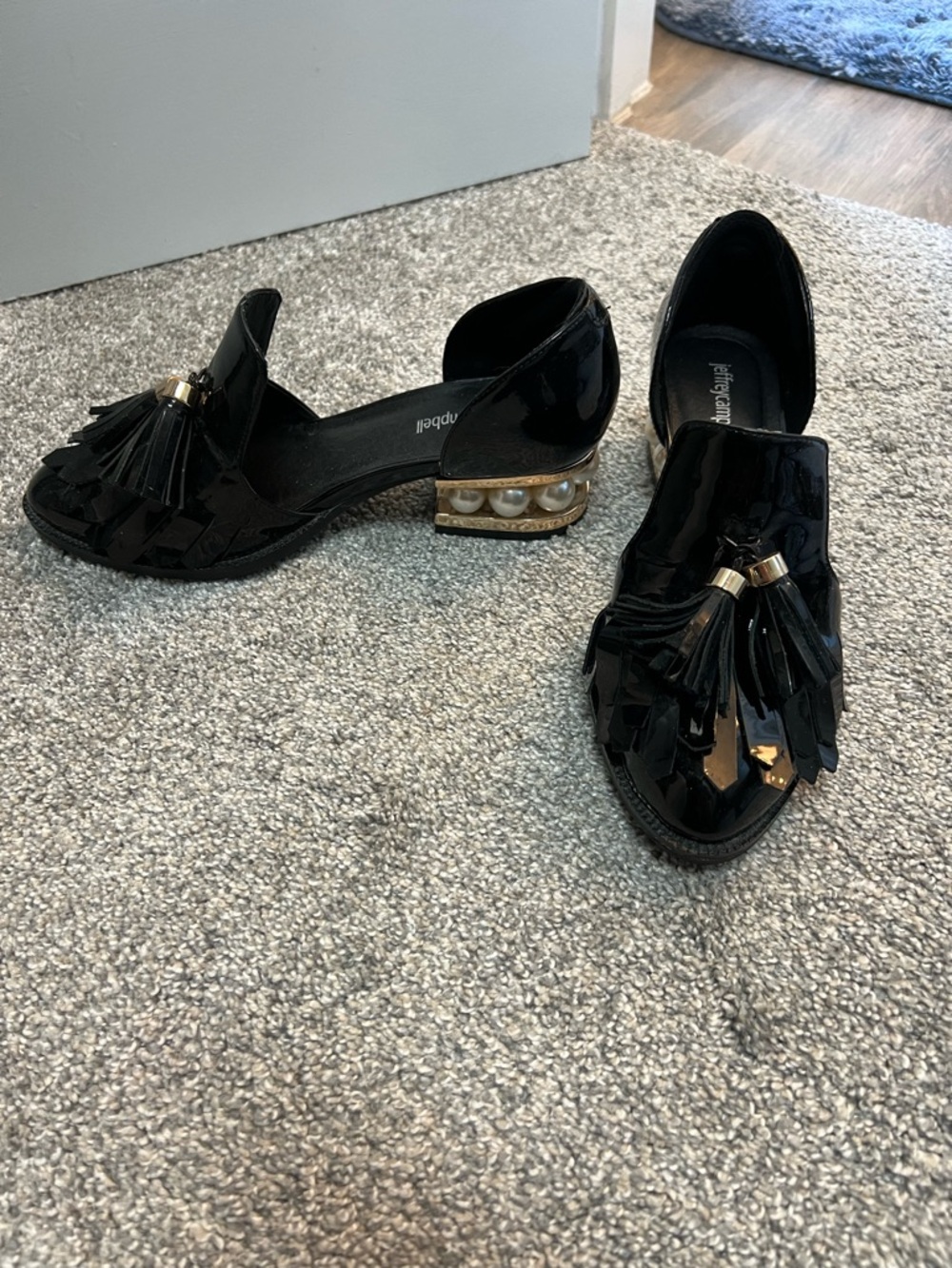 Jeffrey Campbell D'Orsay Loafers with Embellished Pearl Heel